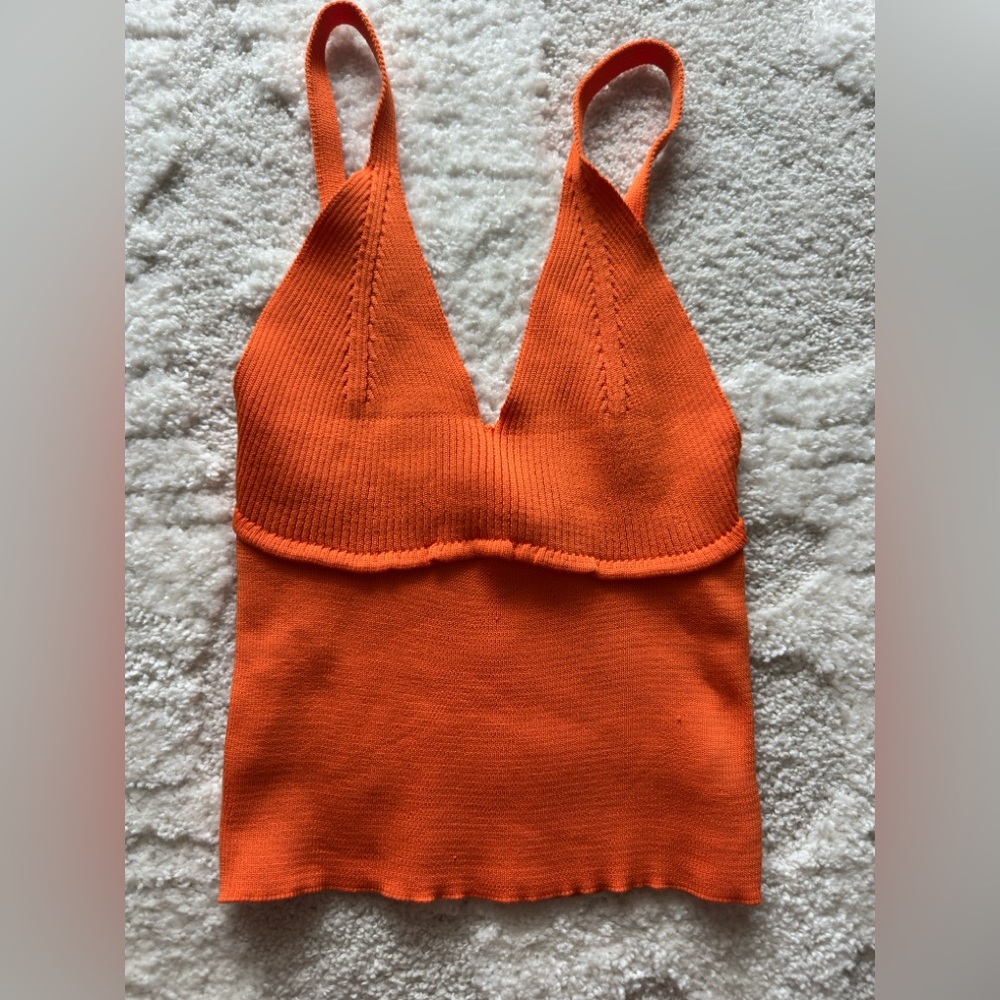 Orange Knit Women's Top